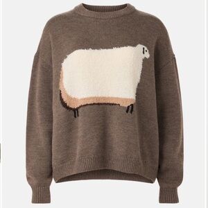 STAUD Brown Sheep Giada Serrano Graphic Wool Sweater M